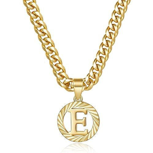 Cuban Chain Necklace with Openwork Letter Pendant