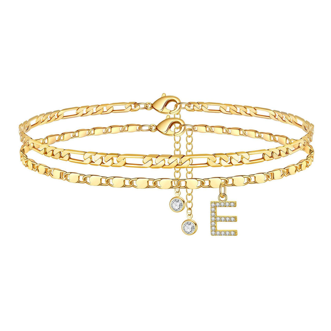 Personalized Letter Zircon Stackable Summer Anklet