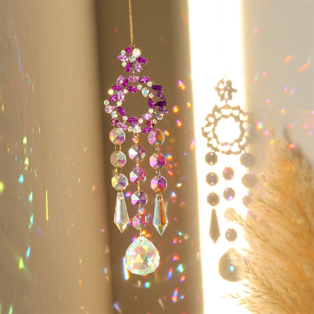 Moon Star Butterfly Zircon Crystal Sun Catcher Hanging