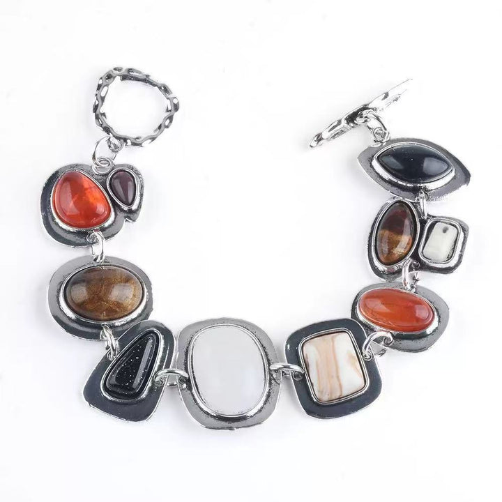 Mixed Stone Waist Chain Bracelet Matching Set