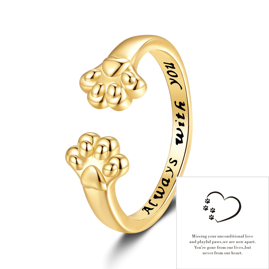 Pet Paw Always With You Adjustable Memory Ring