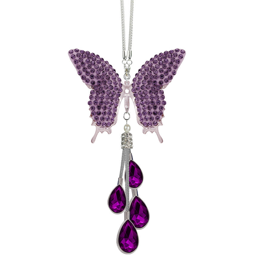 Zircon Butterfly Car Rearview Mirror Hanging Ornament