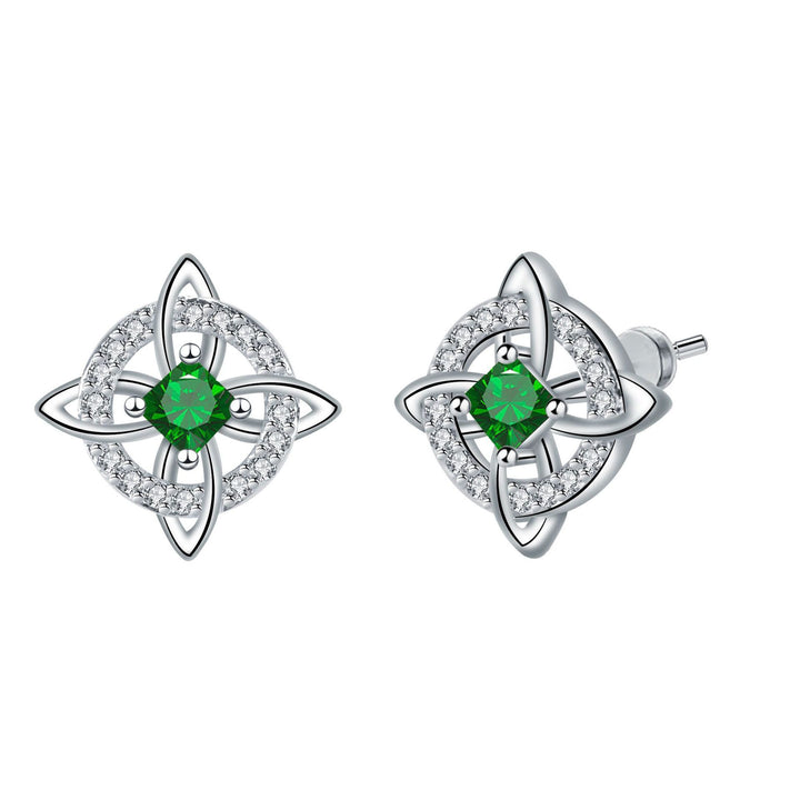 Witch Knot Birthstone Stud Earrings Daily Amulet