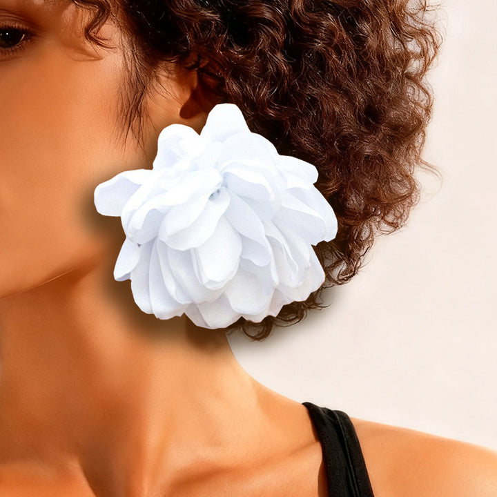 Oversized Flower Earrings Party Wear