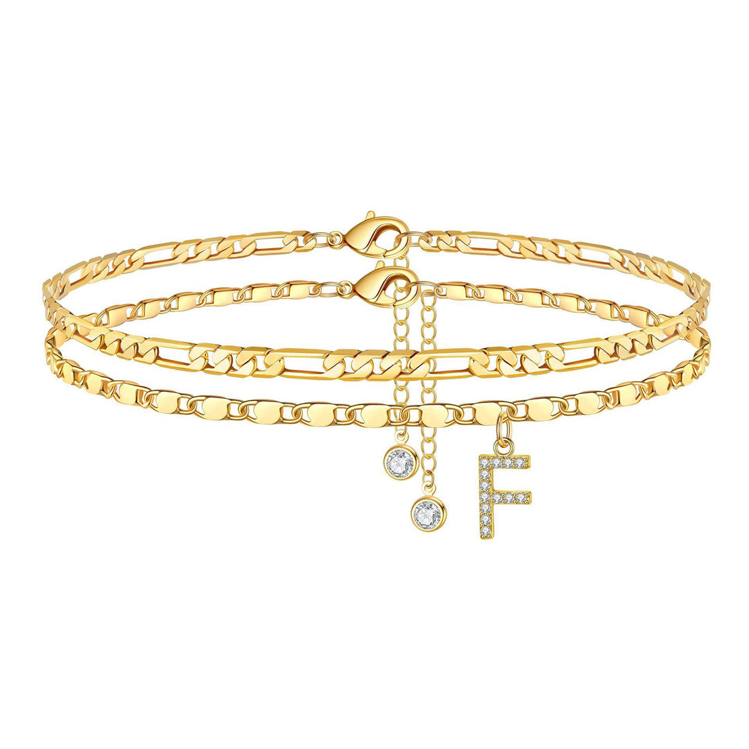 Personalized Letter Zircon Stackable Summer Anklet