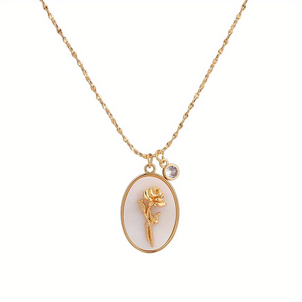 Shell Pendant Birthday Flower Necklace