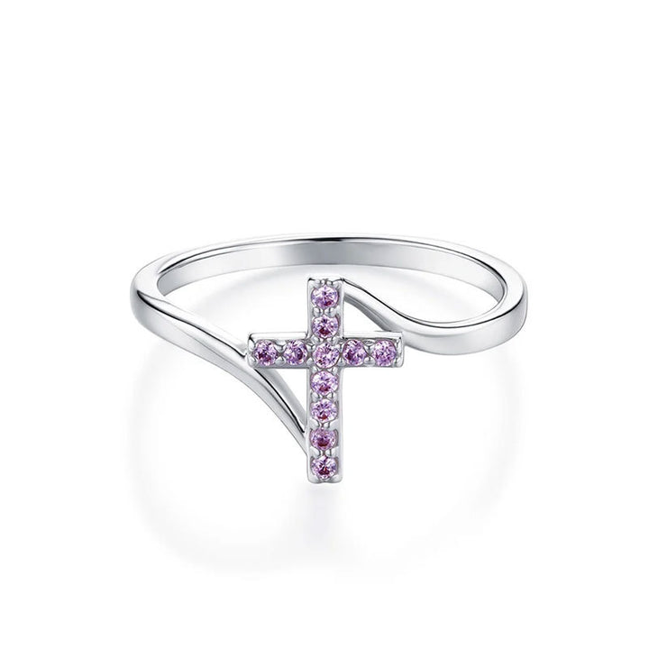 Color Zircon Cross Ring Gift