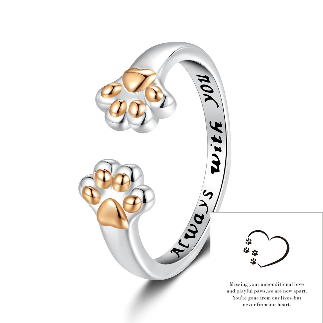 Pet Paw Always With You Adjustable Memory Ring