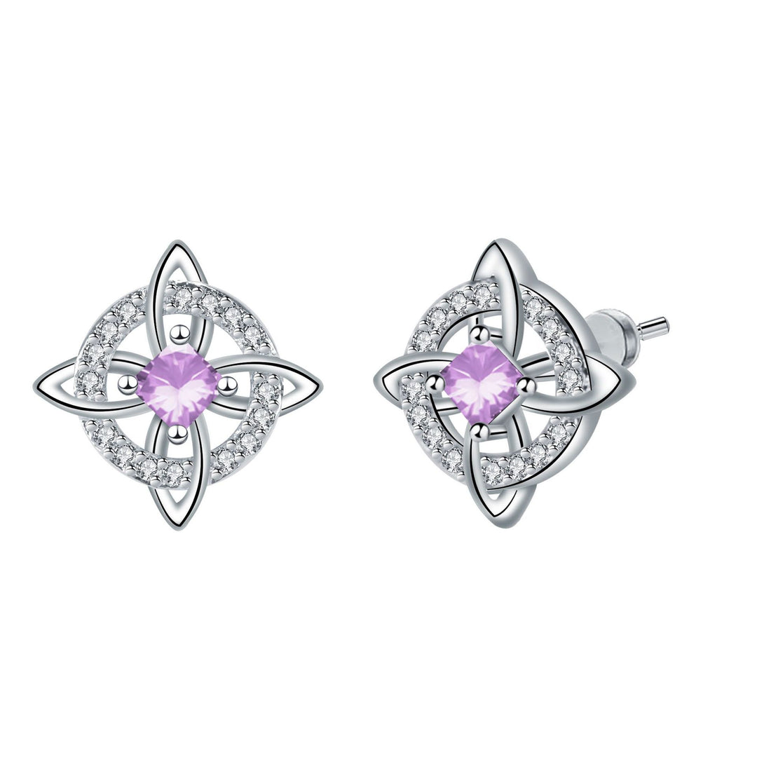 Witch Knot Birthstone Stud Earrings Daily Amulet