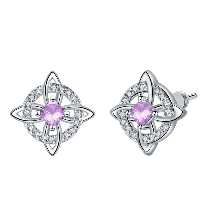 Witch Knot Birthstone Stud Earrings Daily Amulet