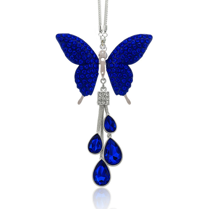 Zircon Butterfly Car Rearview Mirror Hanging Ornament