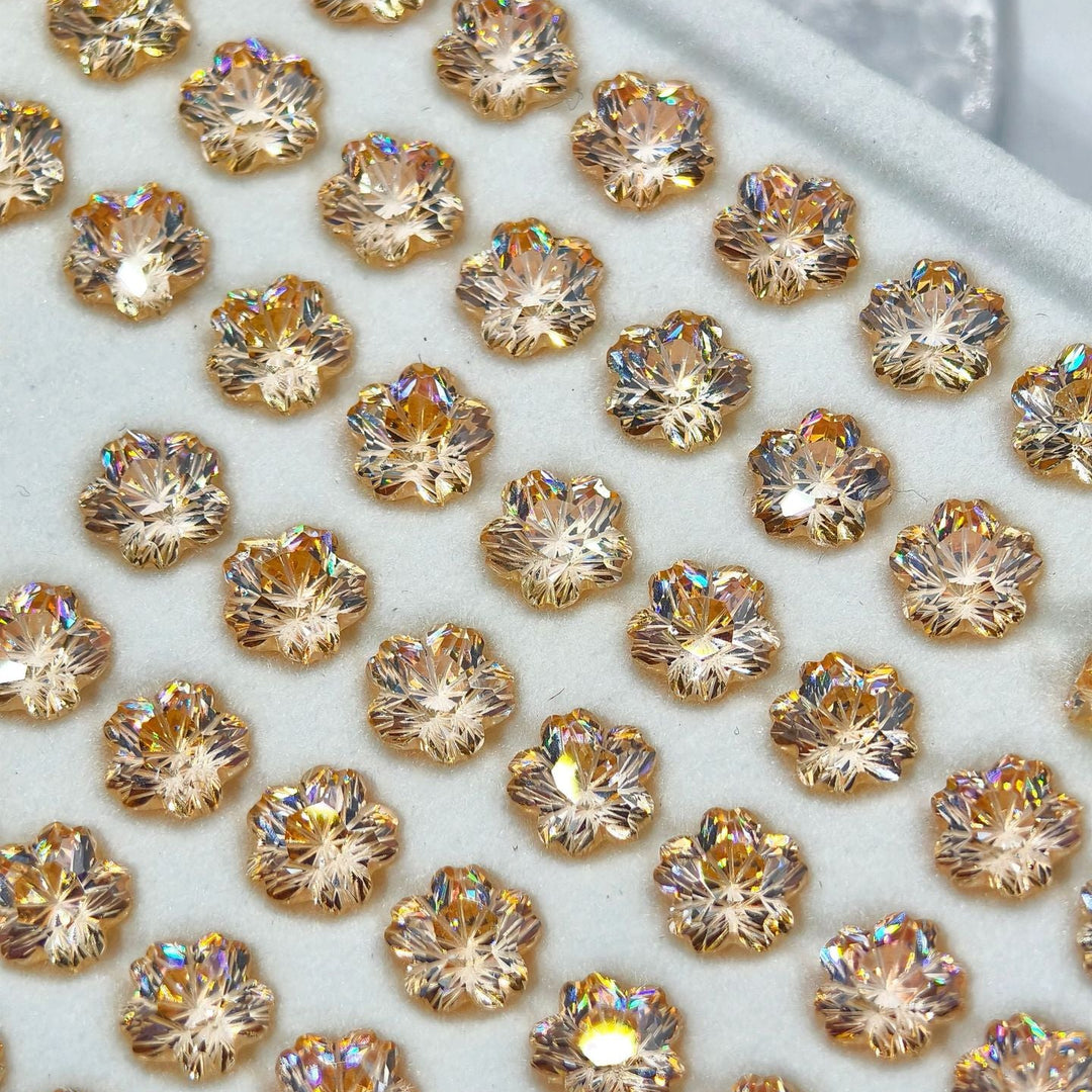 Five Petal Flower Loose Zircon Custom Jewelry Parts