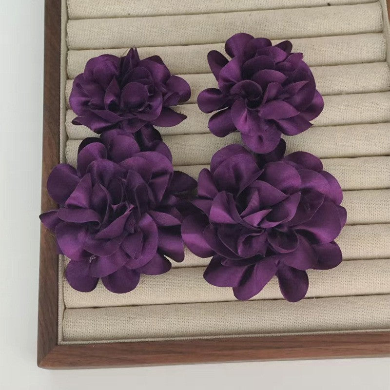 Oversized Flower Earrings Party Wear