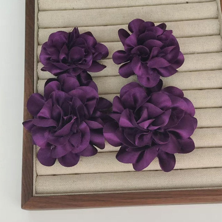 Oversized Flower Earrings Party Wear