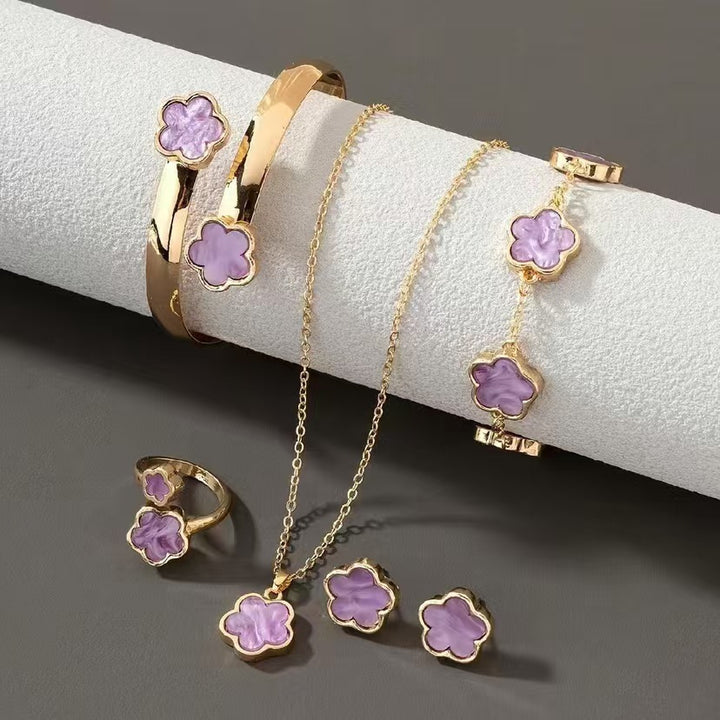 Lucky Five-Leaf Clover Jewelry Set