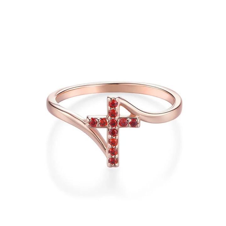 Color Zircon Cross Ring Gift