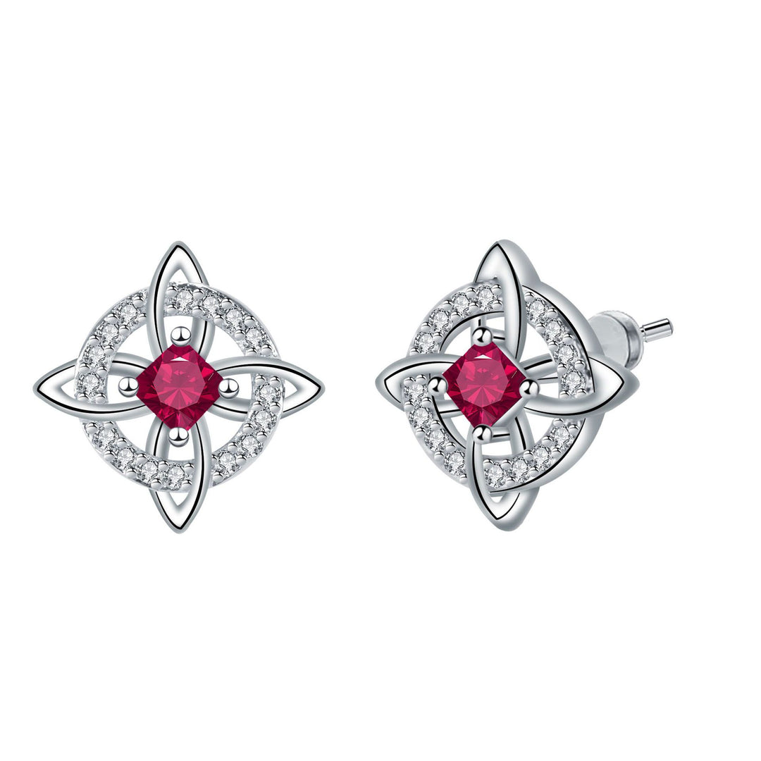 Witch Knot Birthstone Stud Earrings Daily Amulet