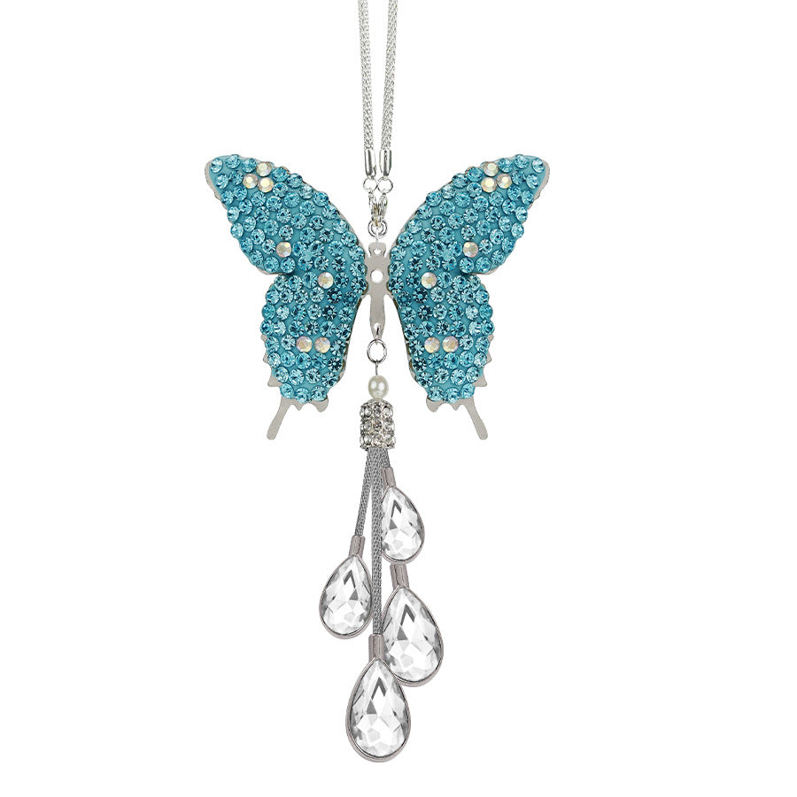 Zircon Butterfly Car Rearview Mirror Hanging Ornament