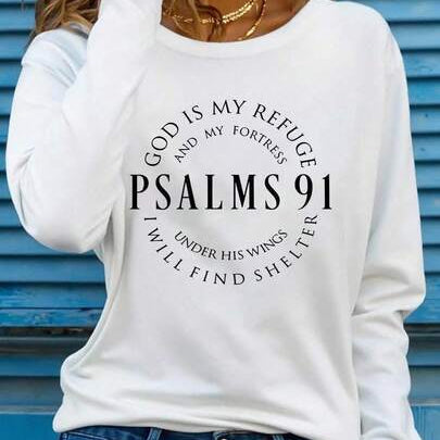Printed Crew Neck Long Sleeve Casual Top