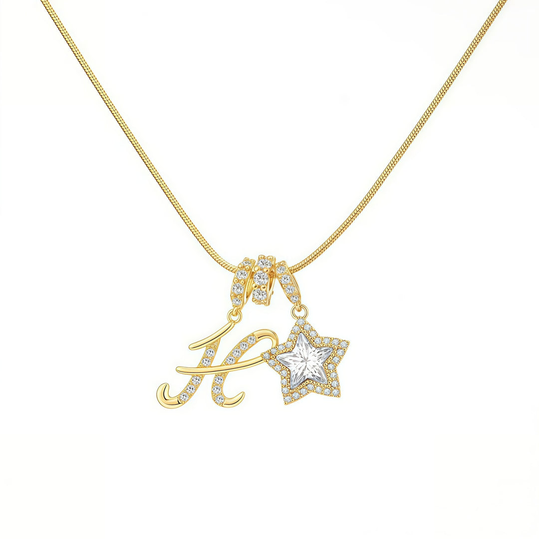 Letter Star Pendant Necklace