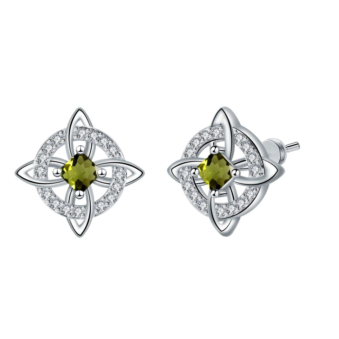 Witch Knot Birthstone Stud Earrings Daily Amulet
