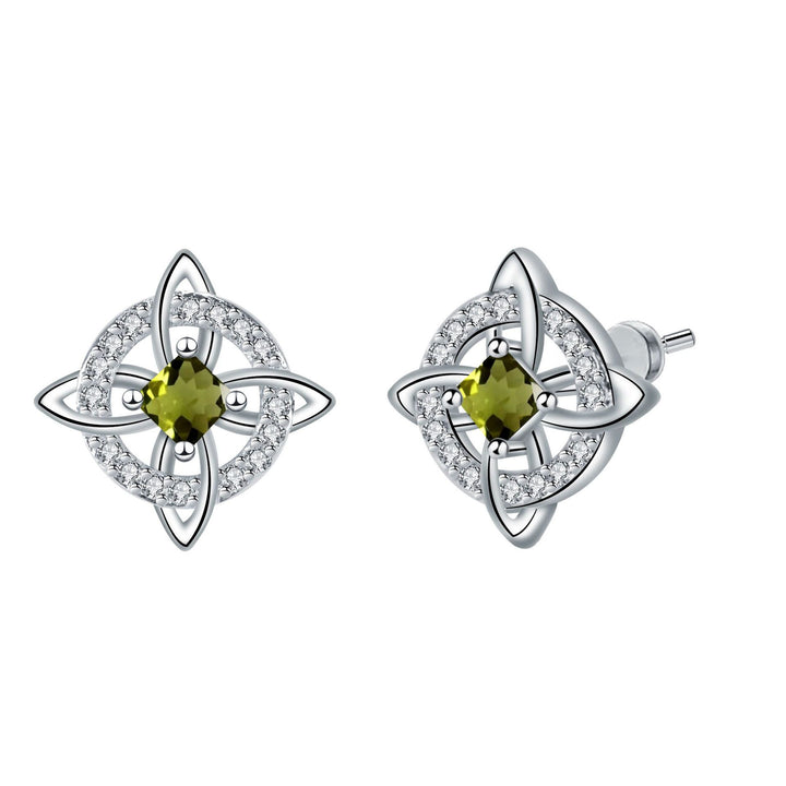 Witch Knot Birthstone Stud Earrings Daily Amulet