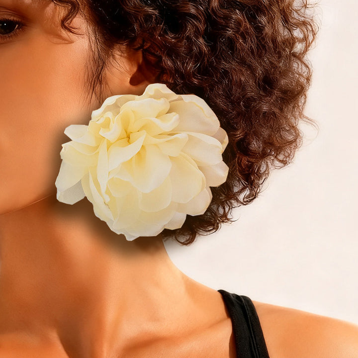 Oversized Flower Earrings Party Wear