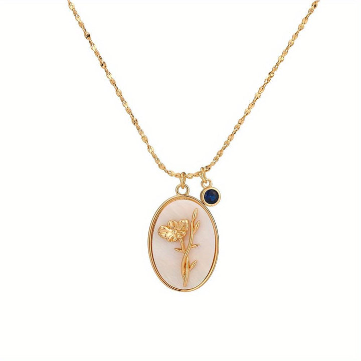 Shell Pendant Birthday Flower Necklace