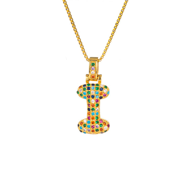 Zircon Letter Pendant Necklace