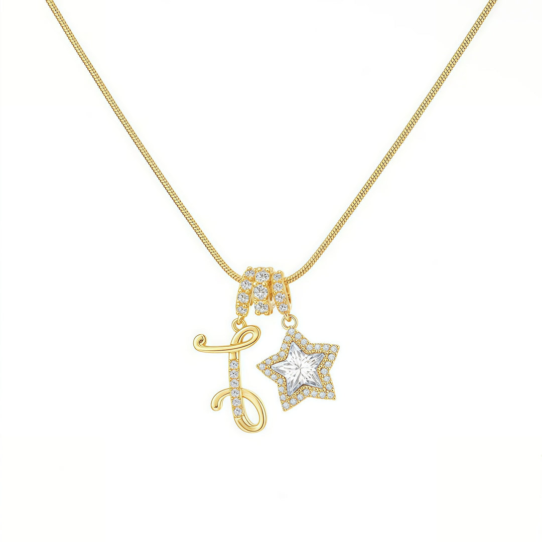 Letter Star Pendant Necklace