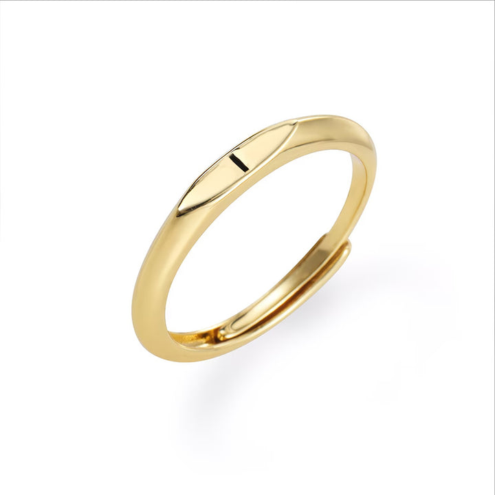Gold Twist Initial Adjustable Band Ring