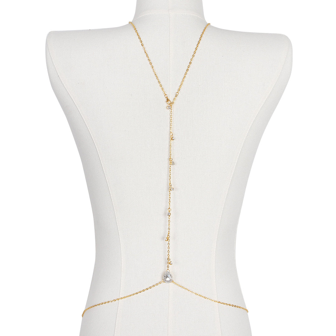 Teardrop Back Body Chain Wedding Evening Wear