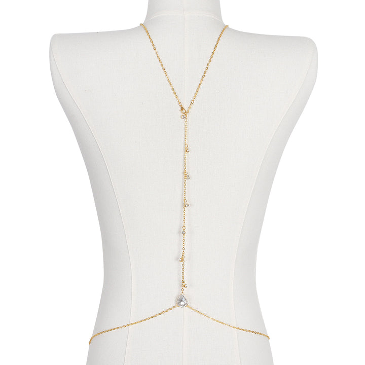 Teardrop Back Body Chain Wedding Evening Wear