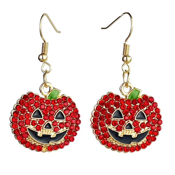 Halloween Sparkly Pumpkin Ghost Hook Earrings