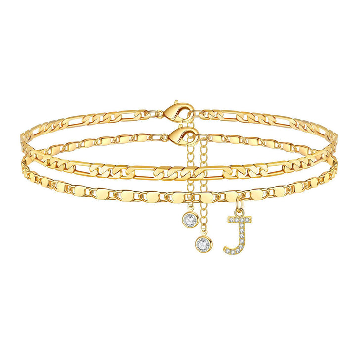 Personalized Letter Zircon Stackable Summer Anklet