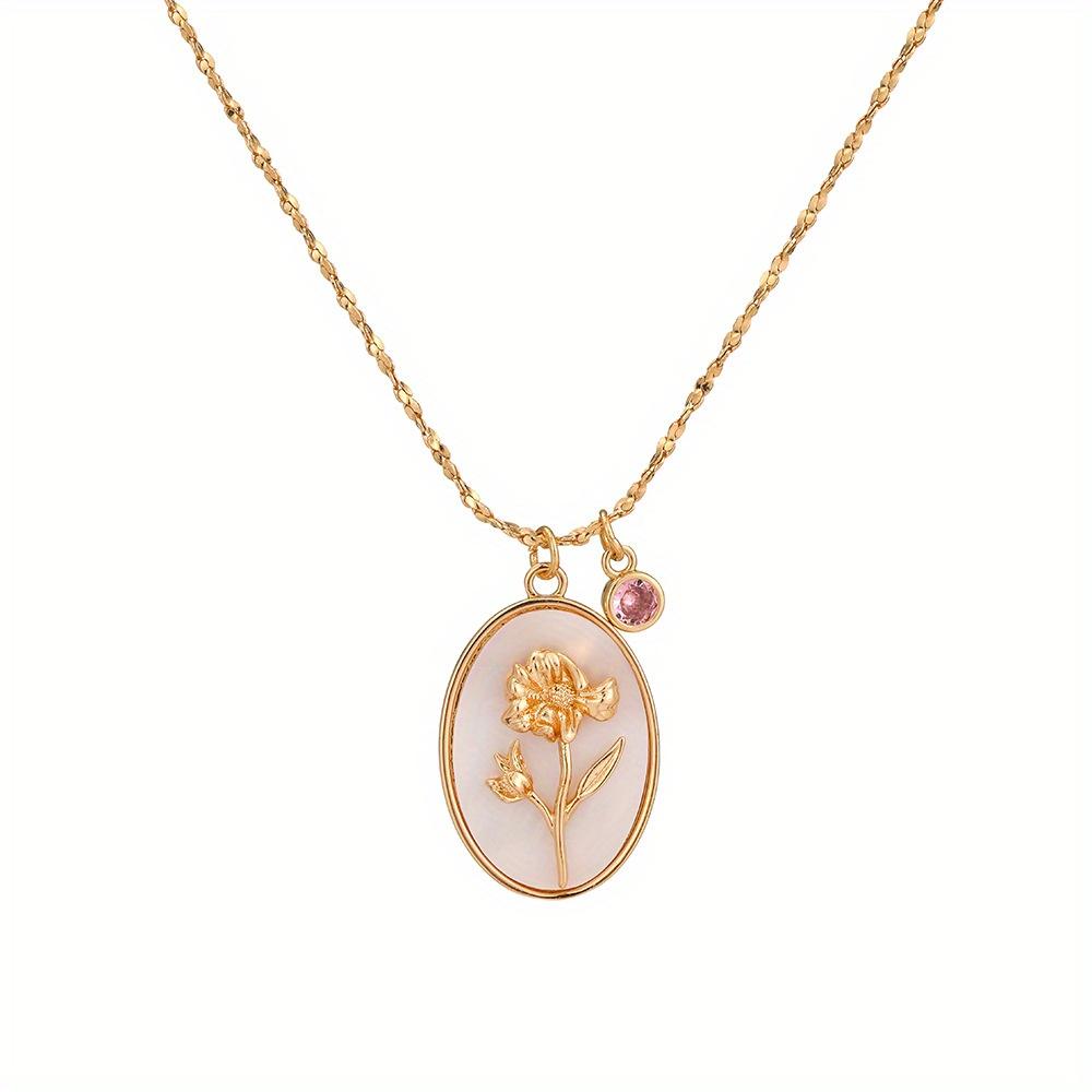 Shell Pendant Birthday Flower Necklace