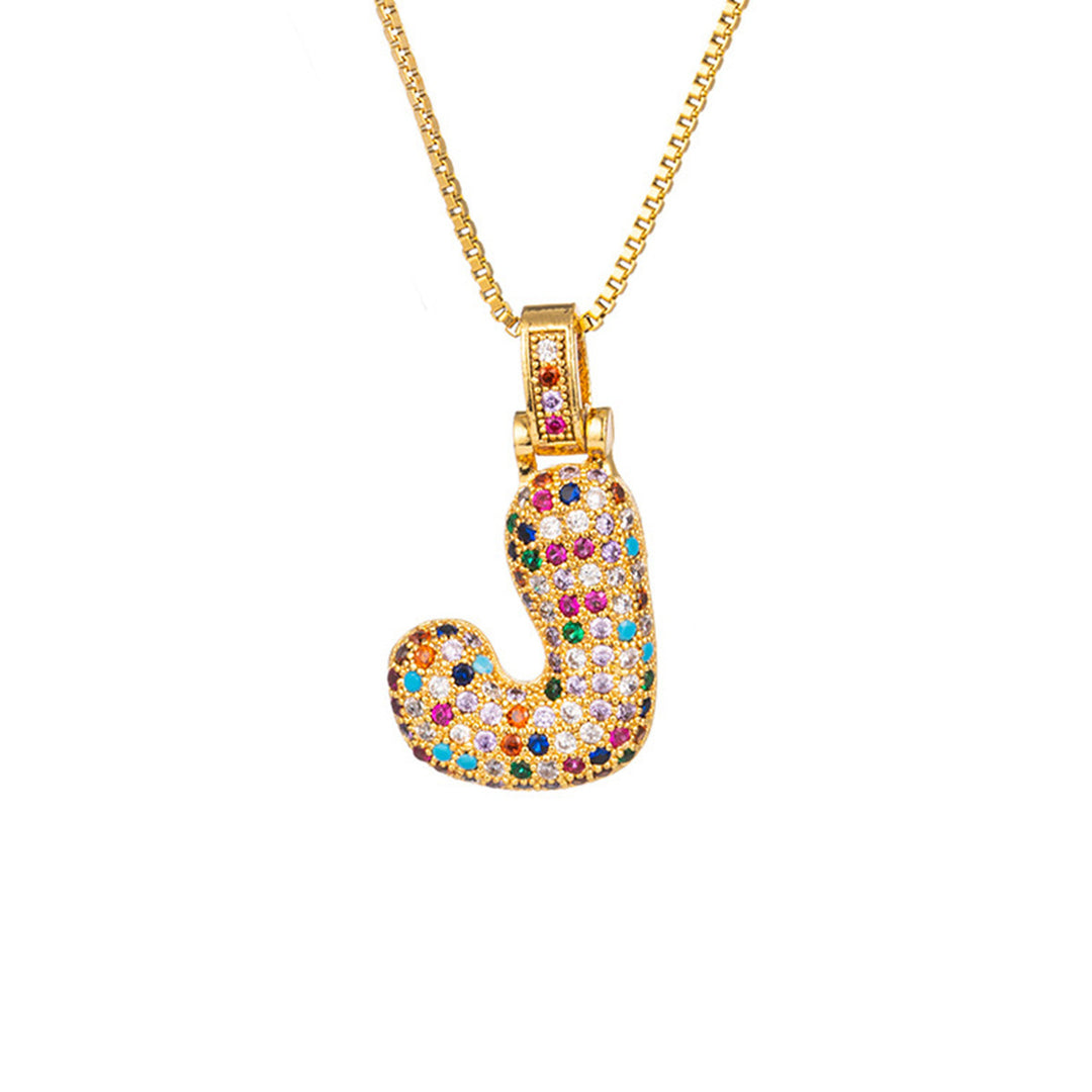 Zircon Letter Pendant Necklace
