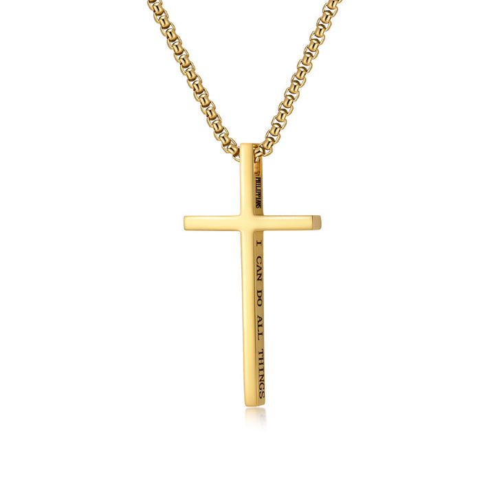 Minimalist Stainless Steel Cross Pendant Necklace