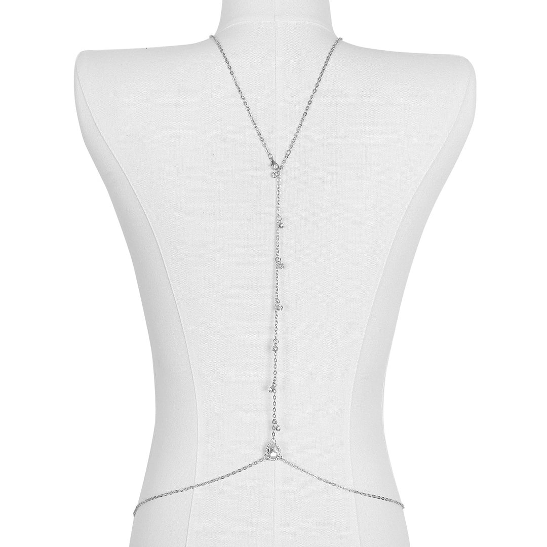 Teardrop Back Body Chain Wedding Evening Wear