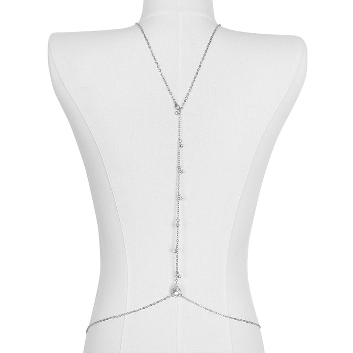 Teardrop Back Body Chain Wedding Evening Wear