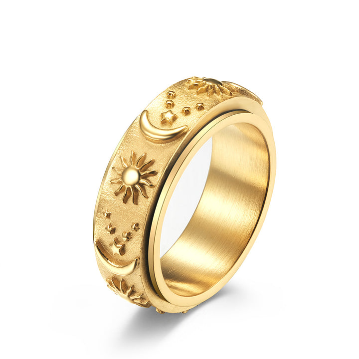 Celestial Sun Moon Spinner Ring