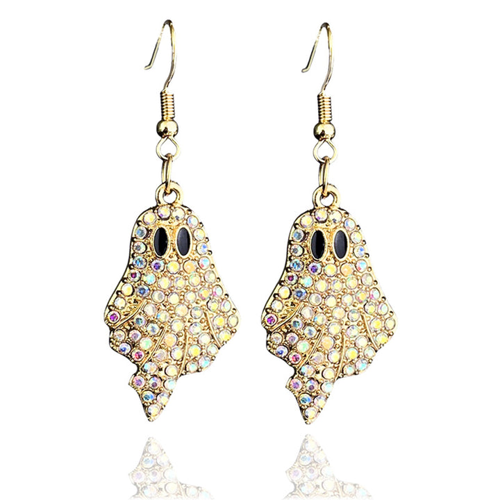 Halloween Sparkly Pumpkin Ghost Hook Earrings