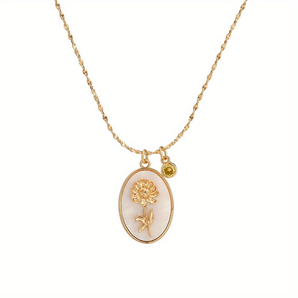 Shell Pendant Birthday Flower Necklace