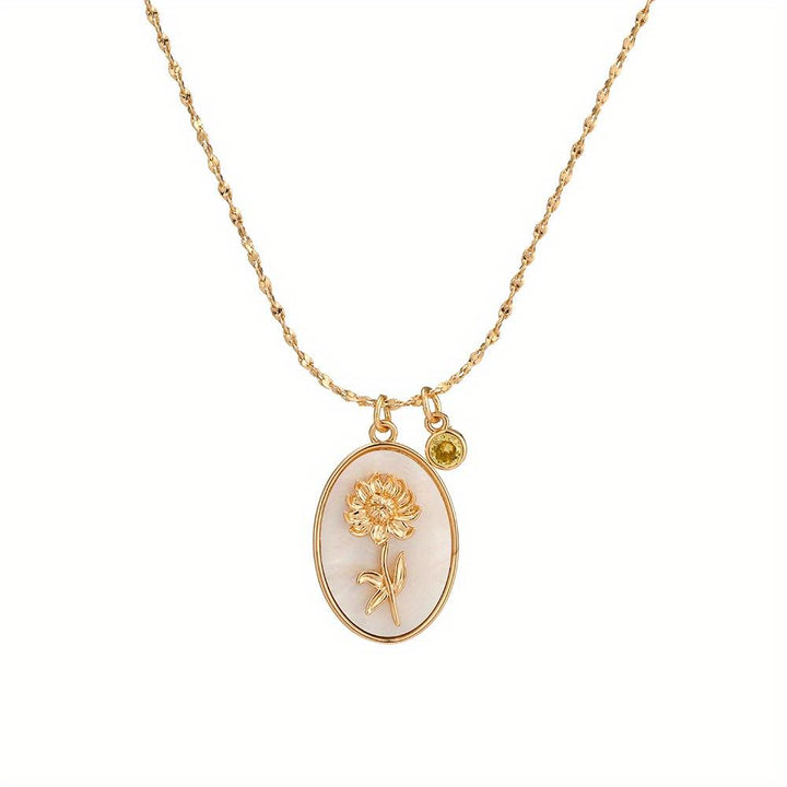 Shell Pendant Birthday Flower Necklace