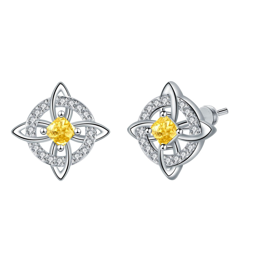 Witch Knot Birthstone Stud Earrings Daily Amulet