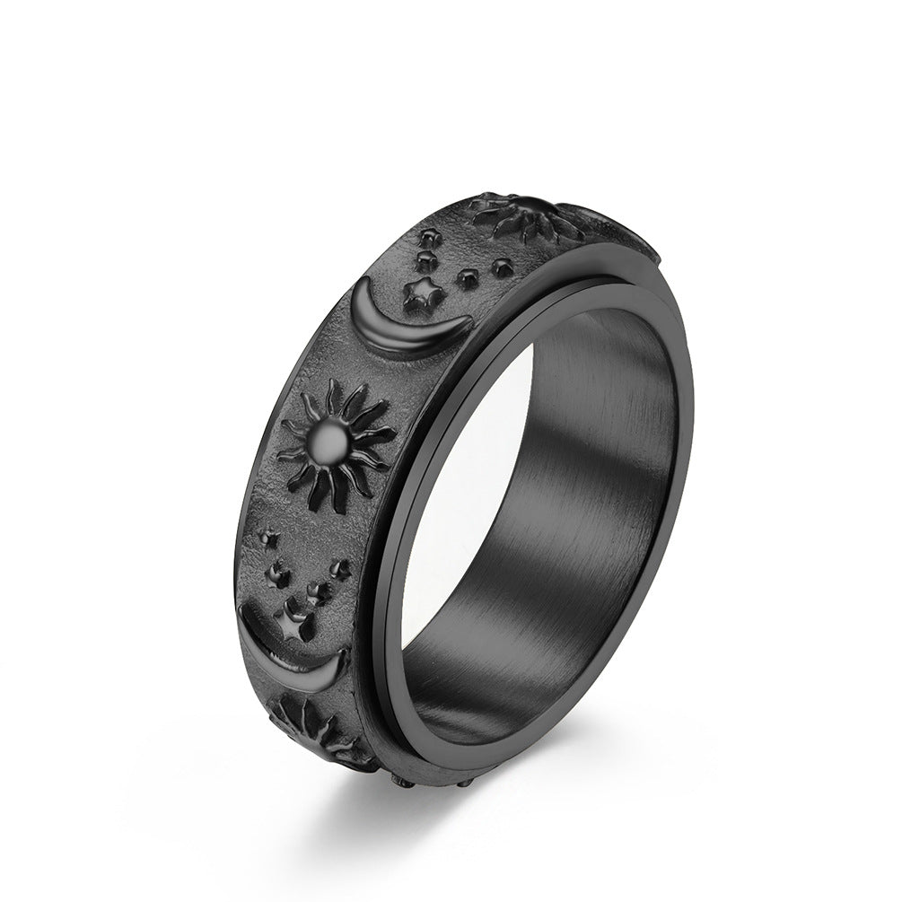Celestial Sun Moon Spinner Ring