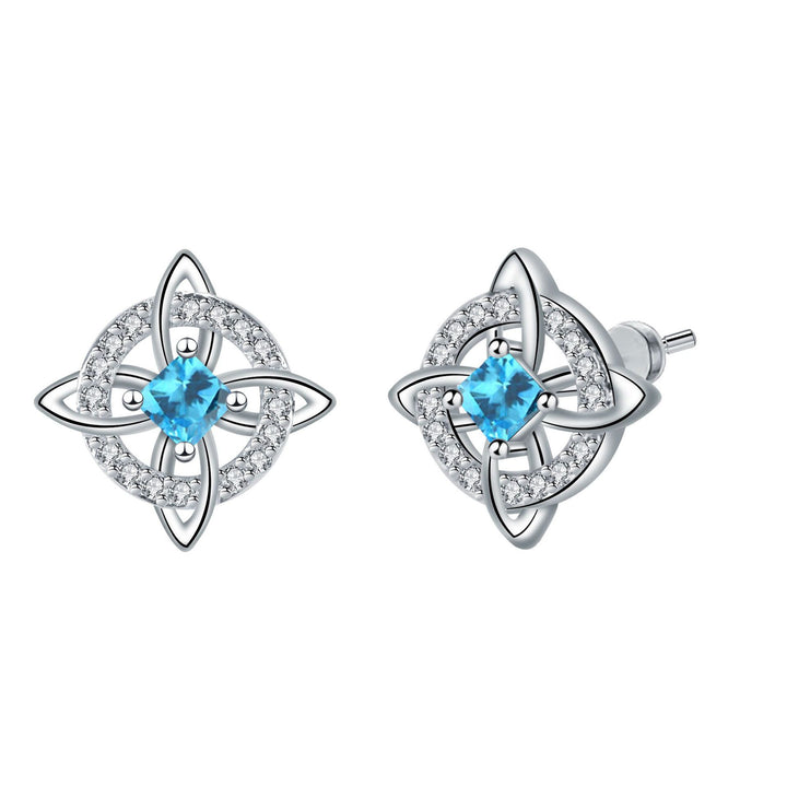 Witch Knot Birthstone Stud Earrings Daily Amulet