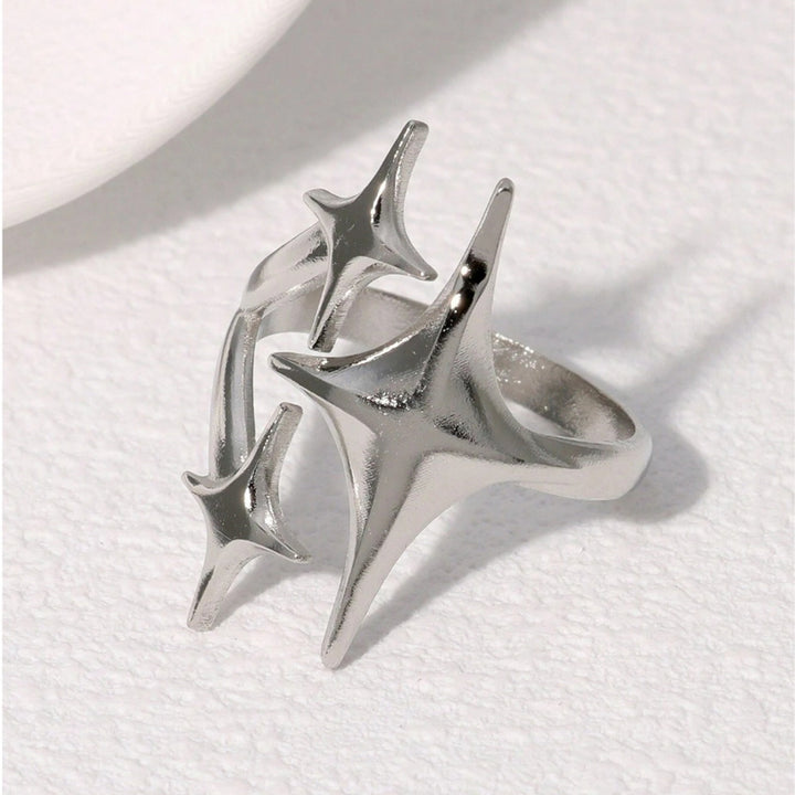 Three Star Open Stack Ring Minimal Daily Wear