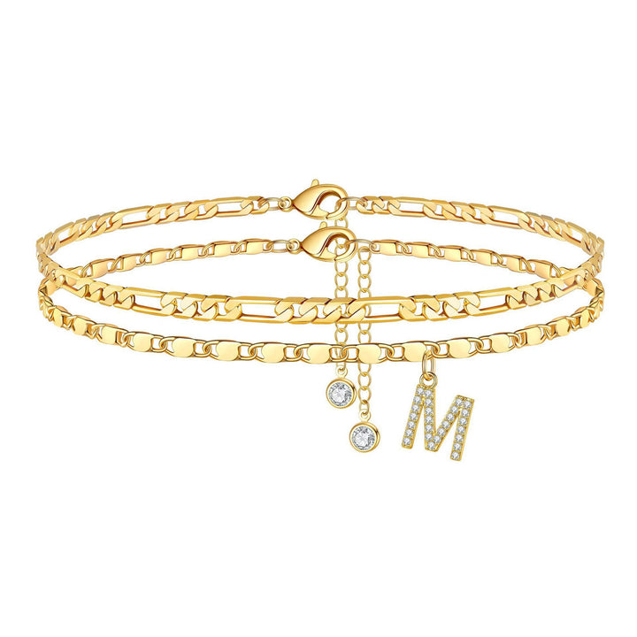 Personalized Letter Zircon Stackable Summer Anklet