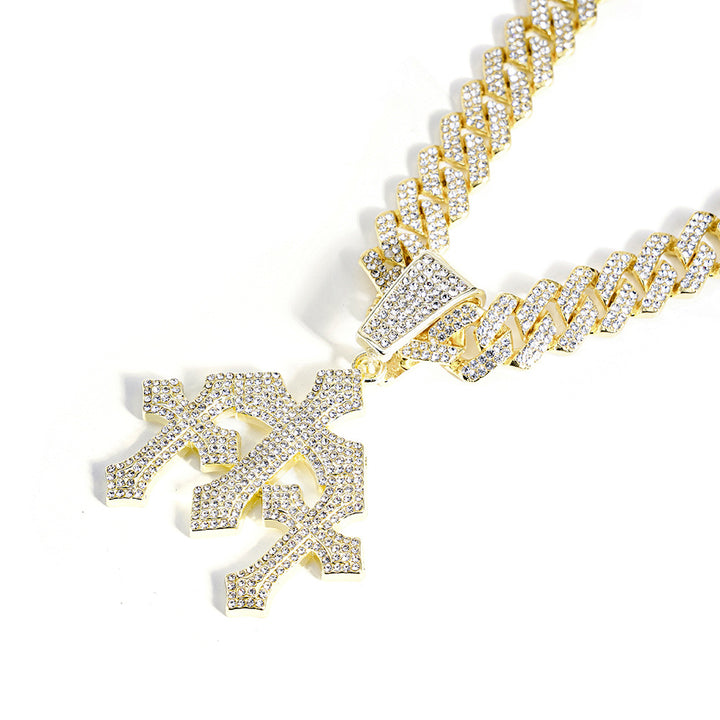 Icy Cross Cuban Chain Necklace